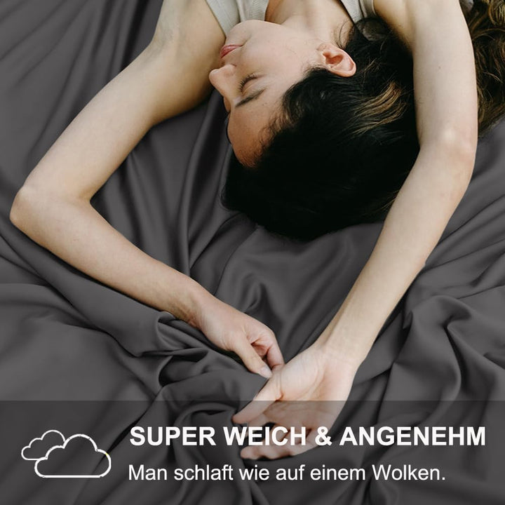 Beqnat Bettwäsche 200x220 Anthrazit Grau - Superweich Bettwäsche-Sets Bettbezug 200x220 Kissenbezug