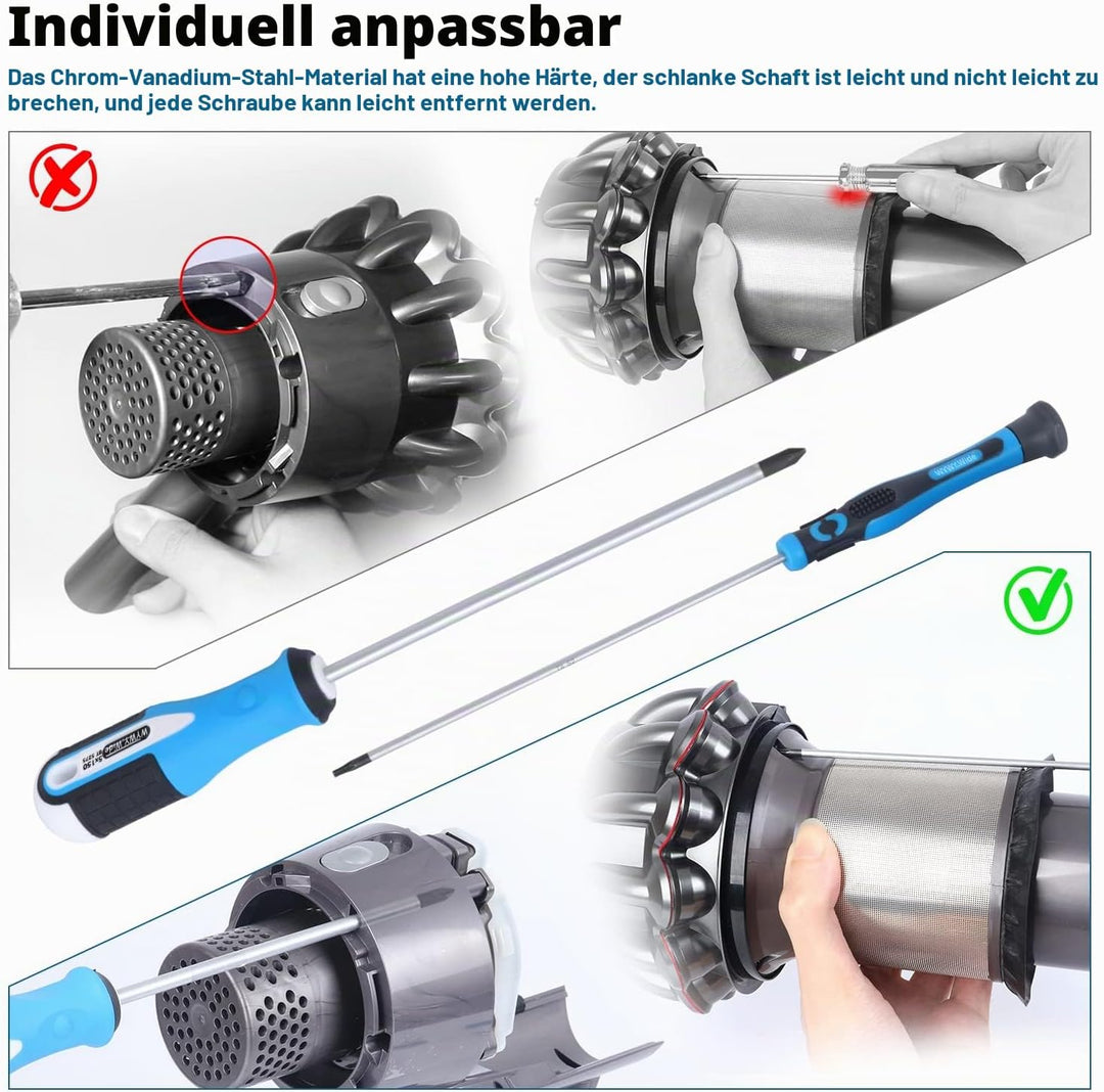 KLS für Dyson V6 V7 V8 V10 V11 Spezialwartungs- und Reinigungswerkzeug Demontagewerkzeug Schraubendr