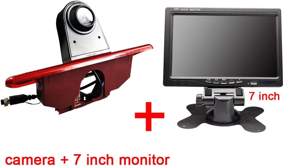 Kalakus HD 7 Zoll Monitor+ im 3.Bremslicht Bremsleuchte Rückfahrkamera Einparkhilfe Kit für Peugeot