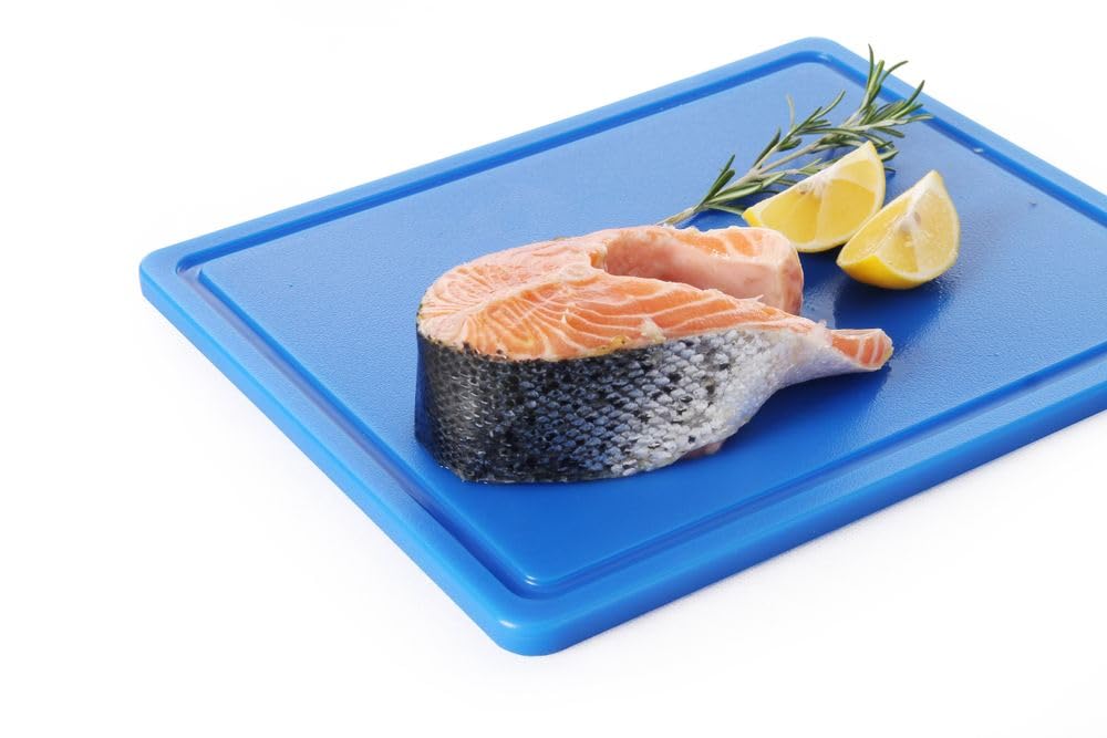 HENDI Schneidbretter, HACCP, Beidseitig nutzbar, für Fisch, 600x400x(H)18mm, HDPE 500 Kunststoff, bl