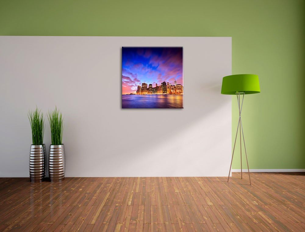 Pixxprint Skyline New York - Blick vom Dach des Empire State Building, Format: 70x70 auf Leinwand, 7