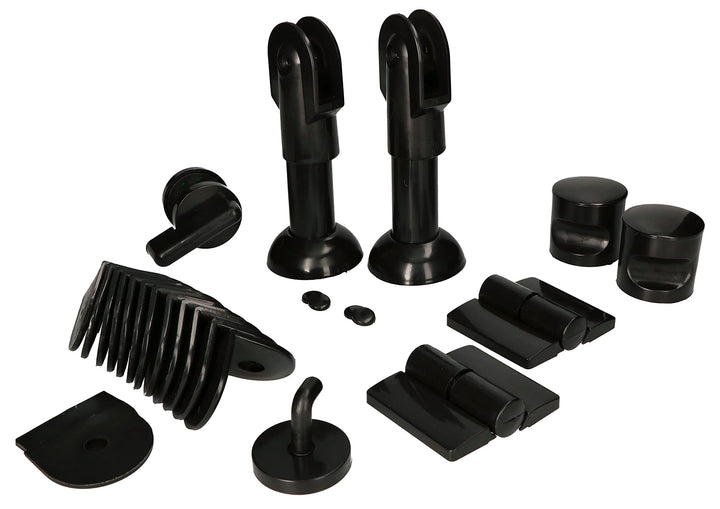 KOTARBAU® BESCHLÄGE FÜR WC-KABINEN/UMKLEIDEKABINEN SCHWARZ RECHTS, Rechts