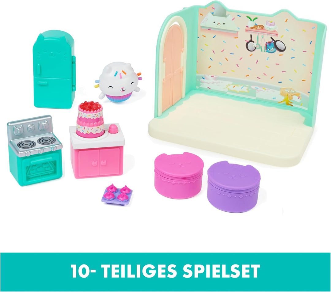 Gabby‘s Dollhouse Deluxe Raum, Bakey with Cakey, Küche mit Kuchi (engl. Cakey), 3 Möbelstücken und 2