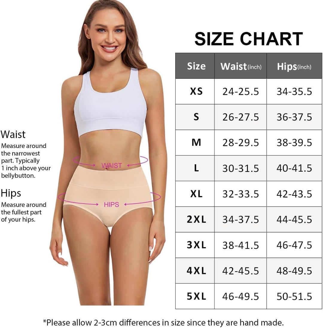 wirarpa Unterhosen Damen Baumwolle Frauen Unterwäsche Hohe Taille Slips Hoher Taillenslip 4er Pack X