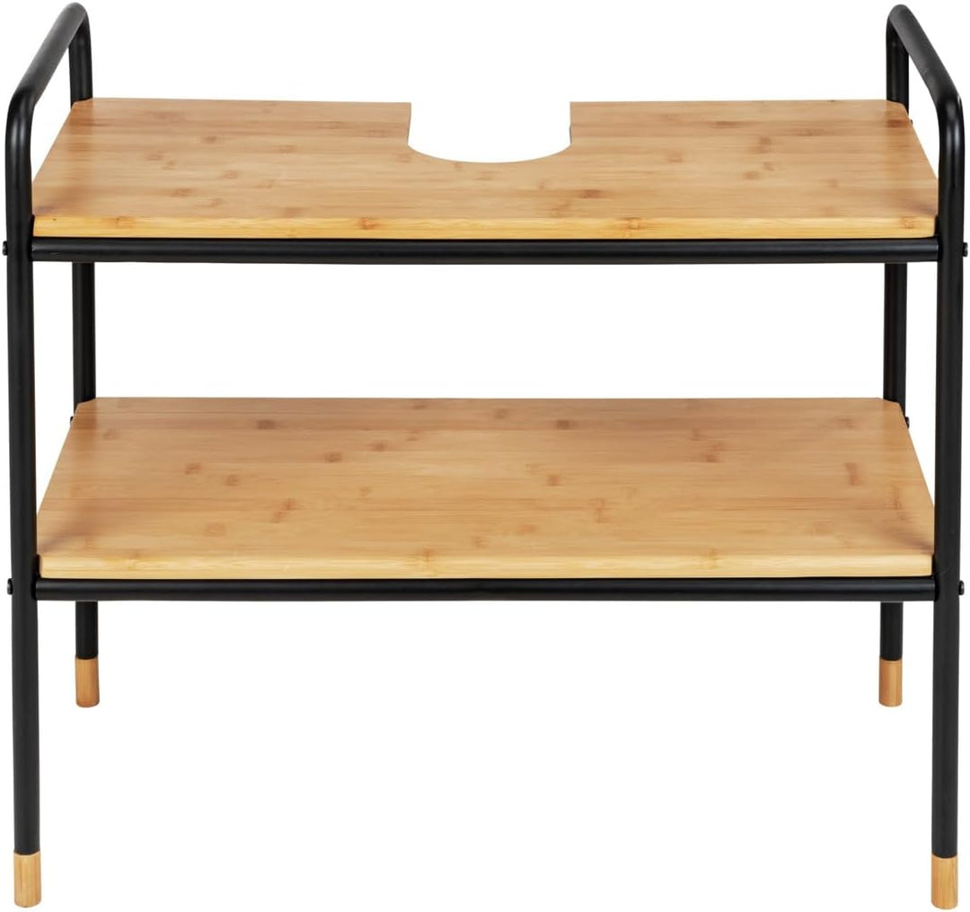 WENKO Waschbeckenunterschrank Loft mit 2 Ablagen aus FSC®-zertifiziertem Bambus, zur Aufbewahrung vo