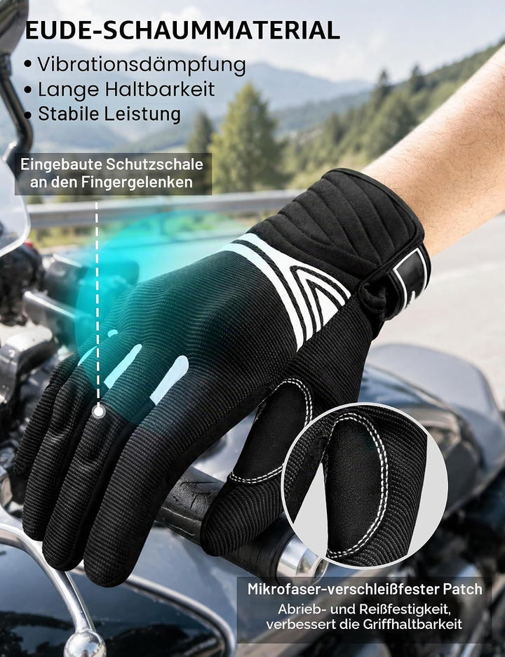 INBIKE Motorrad Handschuhe Motocross Sommer EUDE Foam Schutz Atmungsaktiv Touchscreen Motorradhandsc