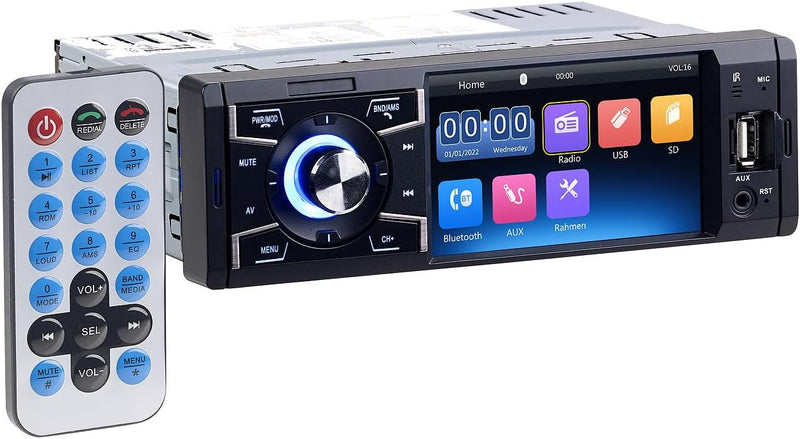 Creasono 1 DIN Radio: MP3-Autoradio mit TFT-Farbdisplay, Bluetooth, Freisprecher, 4X 45 Watt (Autora