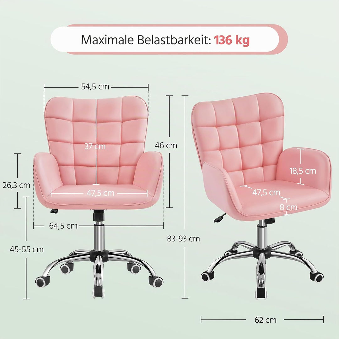 Yaheetech Bürostuhl Ergonomischer Schreibtischstuhl Bürohocker Arbeitsstuhl Drehstuhl höhenverstellb