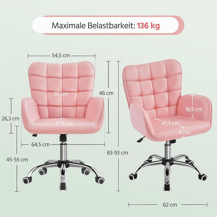 Yaheetech Bürostuhl Ergonomischer Schreibtischstuhl Bürohocker Arbeitsstuhl Drehstuhl höhenverstellb
