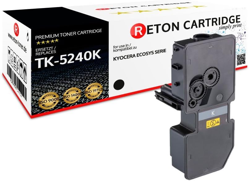 4 Original Reton Toner | 50% höhere Druckleistung | kompatibel zu Kyocera TK-5240 für Kyocera ECOSYS