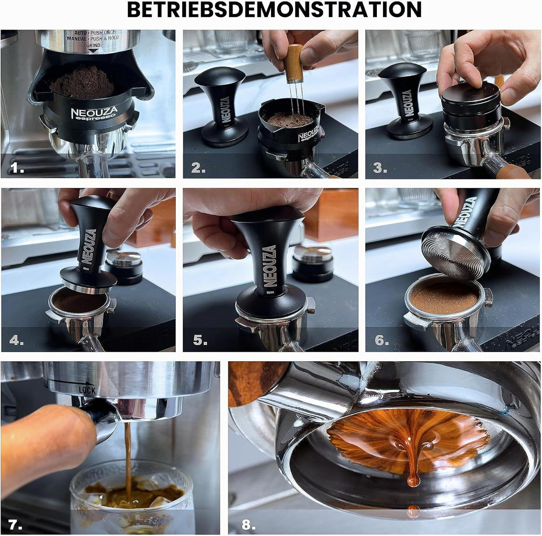 NEOUZA Espresso Tamper V2 Dual Calibrated Spring Loaded for Coffee Machine Siebträger, Anti Pressure