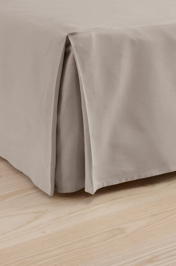 Jotex Colour Betthusse - 100% hochwertige Bio-Baumwolle Bettrock, Höhe 45 cm - Graubeige, 160 x 200