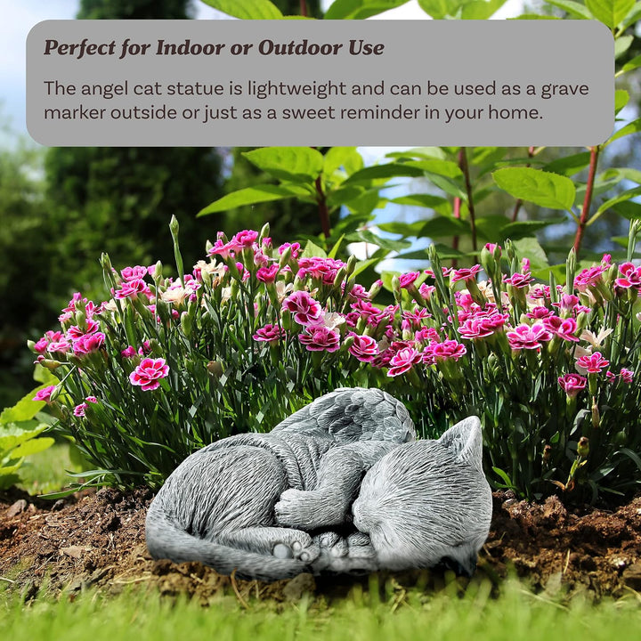 Pure Garden Gedenkstein für Katzen, friedliches schlafendes Kätzchen, Engelsstatue für Garten, Geden