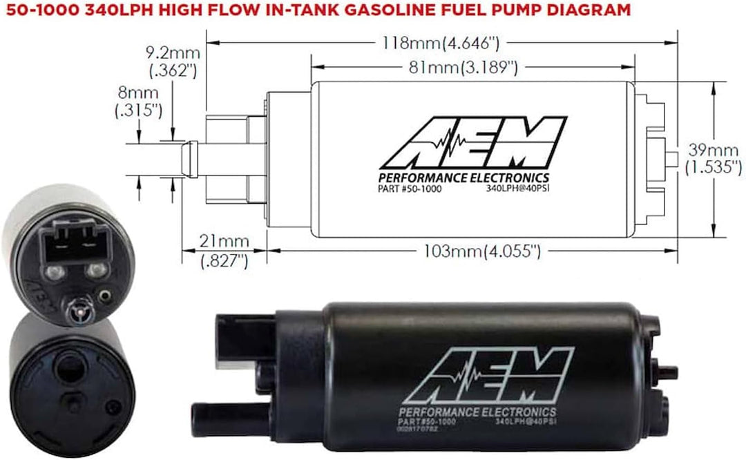 AEM 50-1000 High Flow In-Tank Kraftstoffpumpen, Schwarz