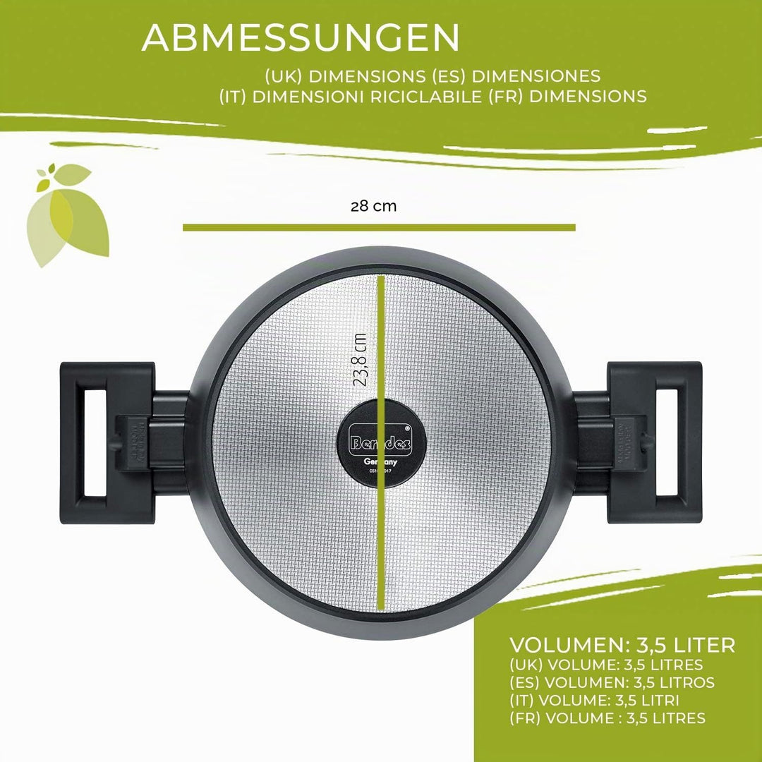 Berndes 013367 Servierpfanne Starter Alu Induction b.nature, kratzfeste Beschichtung aus Quarz, mit