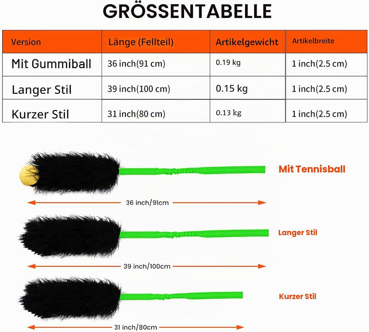 HOWGO Bungee-Chaser-Spielzeug für Hunde, 100% Schaffell, Bungee-Chaser-Spielzeug, Seil-Fogy, Zerrspi