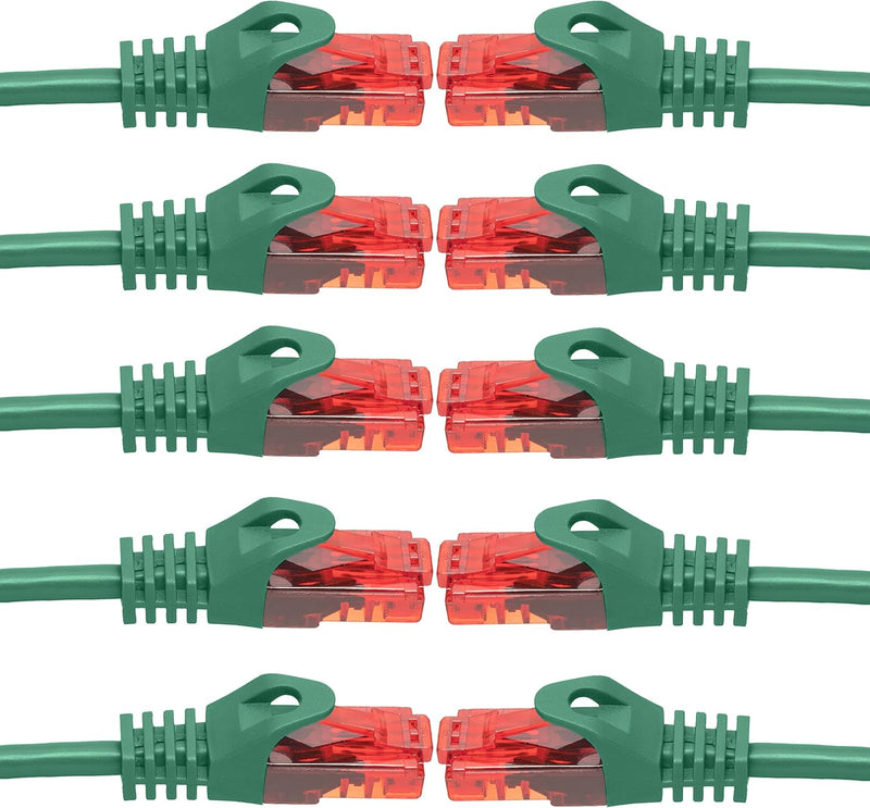 BIGtec - 10 Stück - 20m Gigabit Netzwerkkabel Patchkabel Ethernet LAN DSL Patch Kabel grün (2x RJ-45