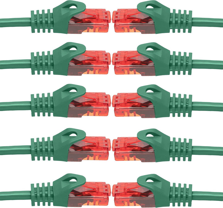 BIGtec - 10 Stück - 25m Gigabit Netzwerkkabel Patchkabel Ethernet LAN DSL Patch Kabel grün (2x RJ-45