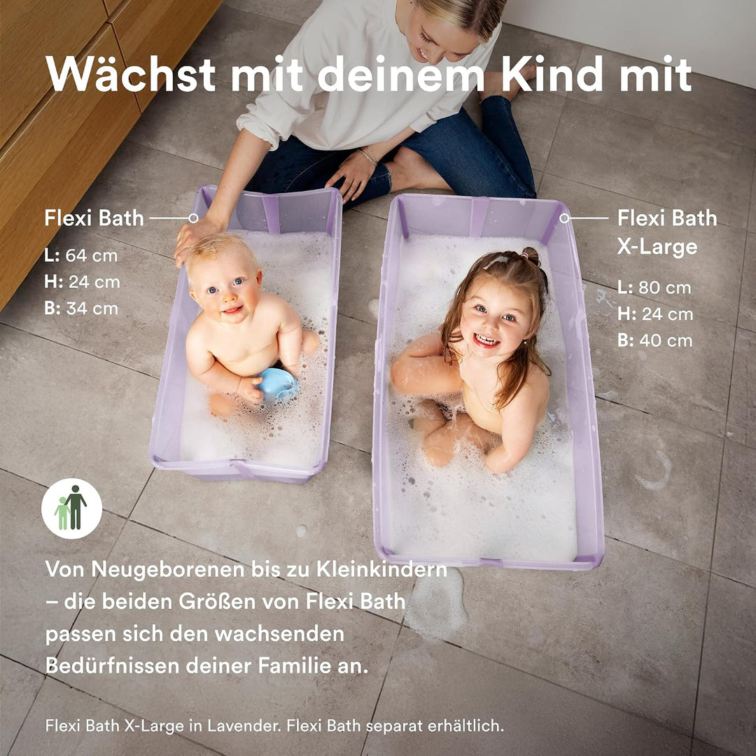 Stokke Flexi Bath X-Large, Sandy Beige faltbare Babybadewanne – leicht, langlebig und einfach zu ver