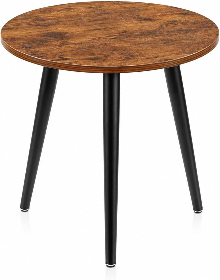 APICIZON Beistelltisch Rund Holz - Klein, Skandinavischer Stil, Vintage Braun, 42x42x51CM, Einfacher