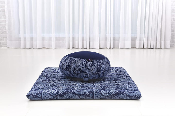 Leewadee Meditationskissen Set Sitzkissen Rund Zafu Yoga Kissen Zabuton Yogakissen Meditationskissen