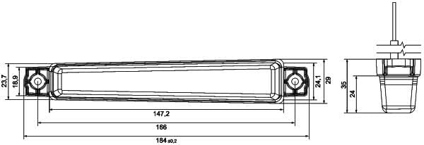 HELLA - Positionsleuchte - LED - 24V - Einbau/Schraubanschluss - Lichtscheibenfarbe: glasklar - LED-
