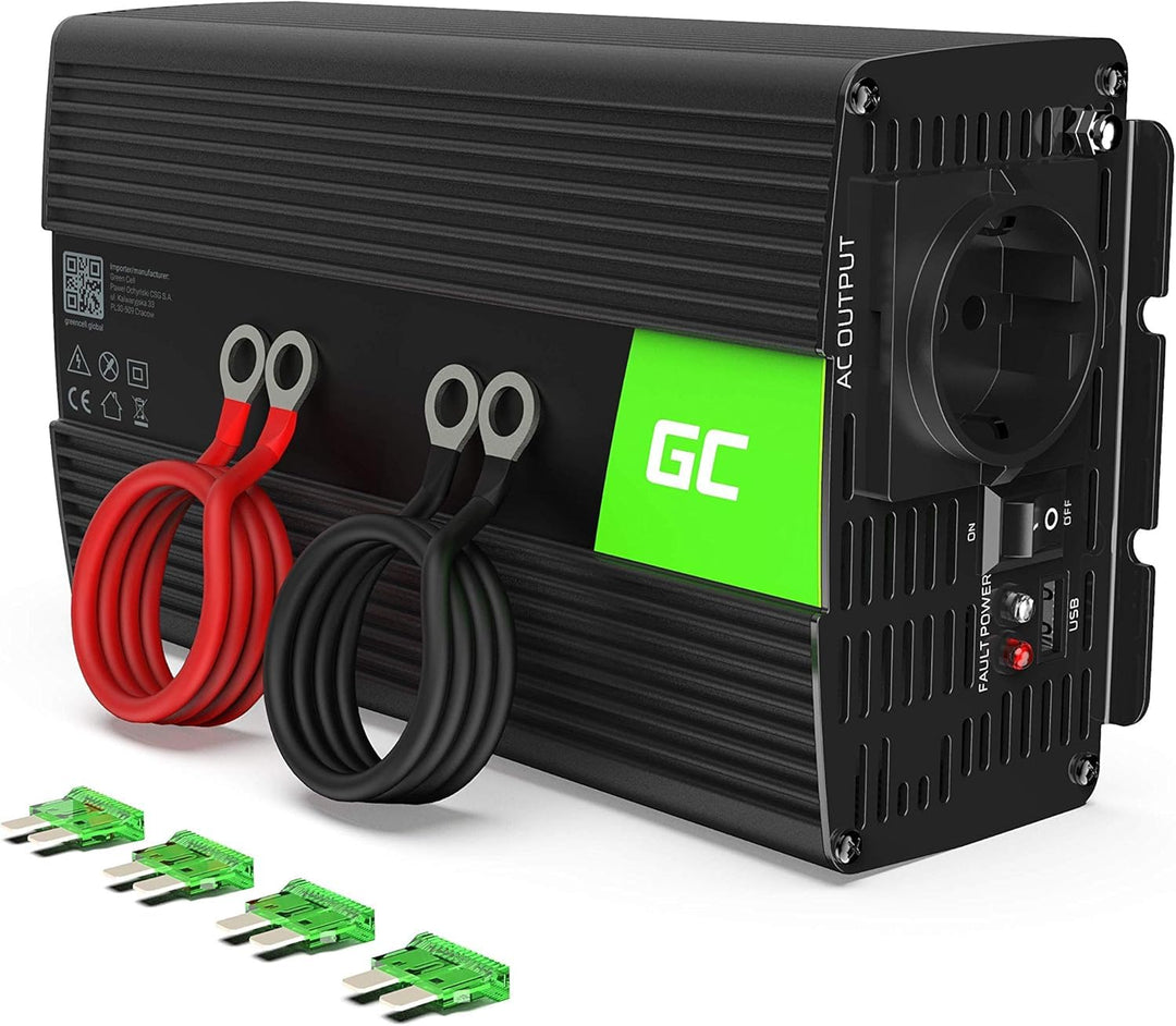 Green Cell PRO 500W/1000W 12V auf 230V Reiner Sinus Volt kfz Spannungswandler Wechselrichter Konvert