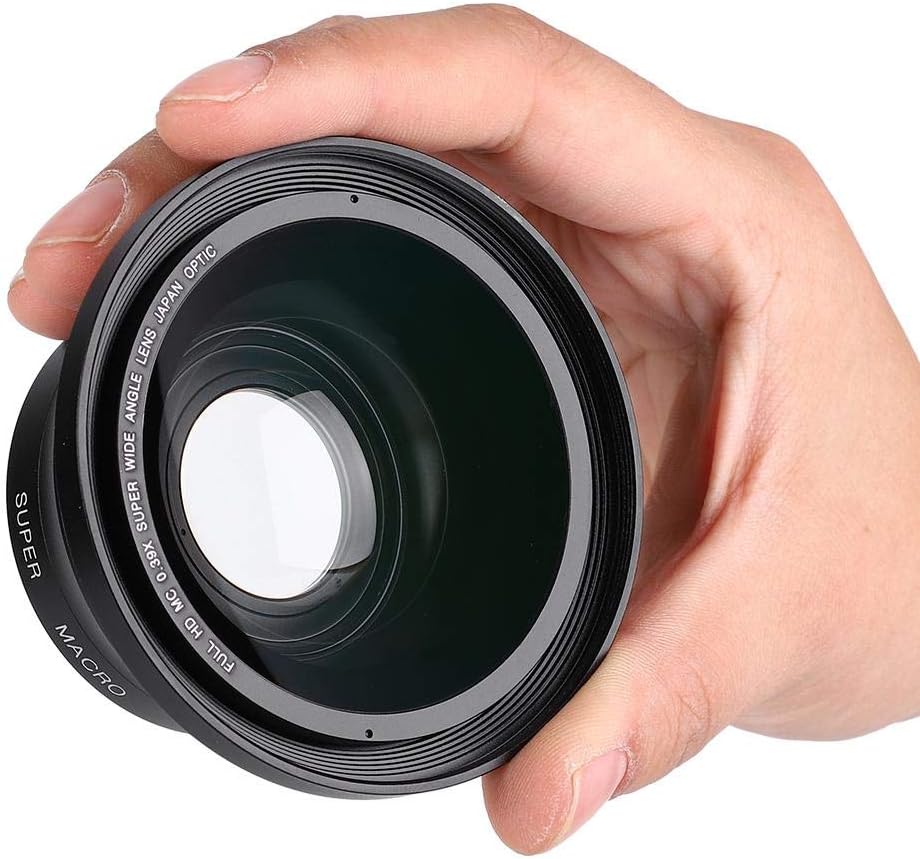 37MM 0.39X Professionelles HD Weitwinkelobjektiv mit Makro Objektiv und 37-mm-Telefonclip für Camcor