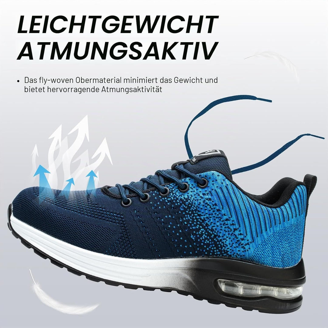 Sicherheitsschuhe Herren Arbeitsschuhe Damen Leicht Sportlich Arbeitsturnschuhe mit Stahlkappe rutsc