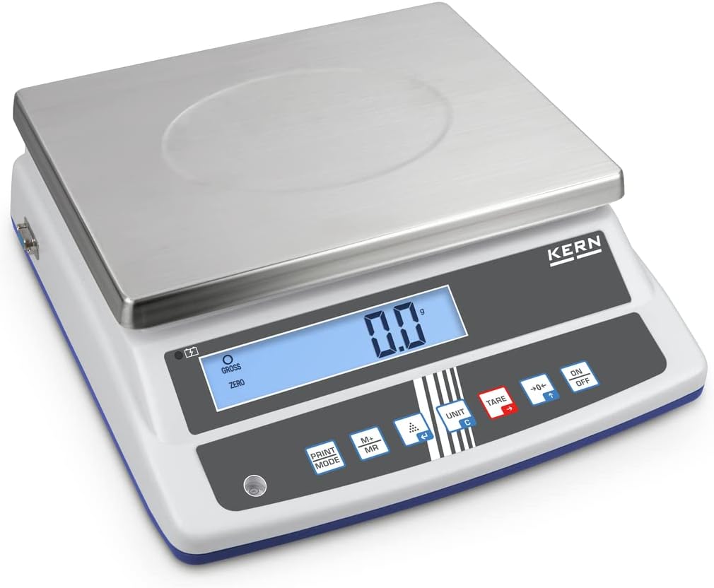 KERN Tischwaage FCD (Wägebereich 30 kg, Ablesbarkeit 1 g, Wägeplatte 230x300 cm, Paketwaage, integri