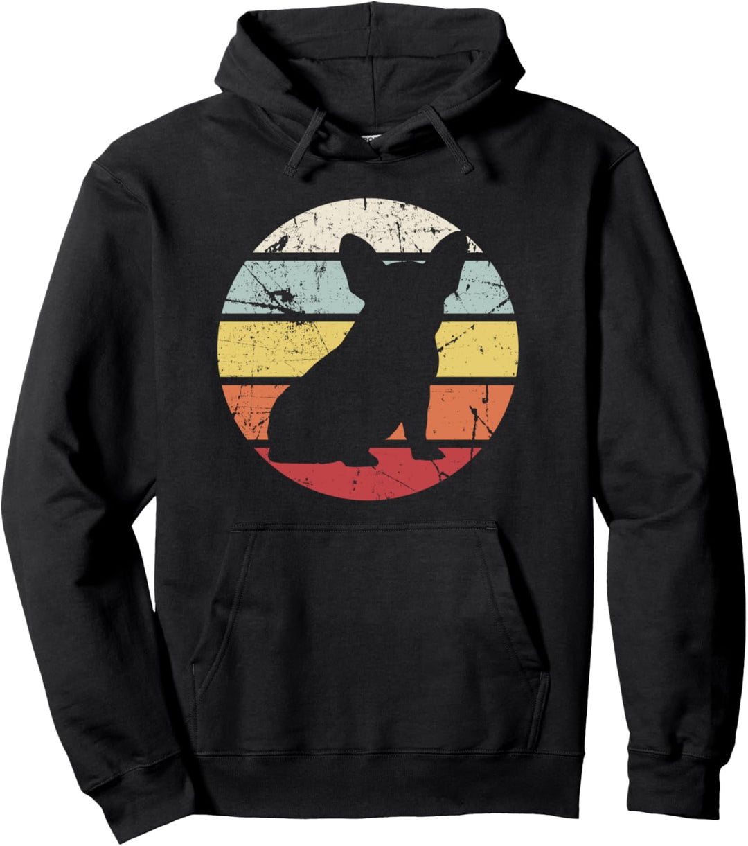 Französische Bulldogge im Retro-Stil Pullover Hoodie