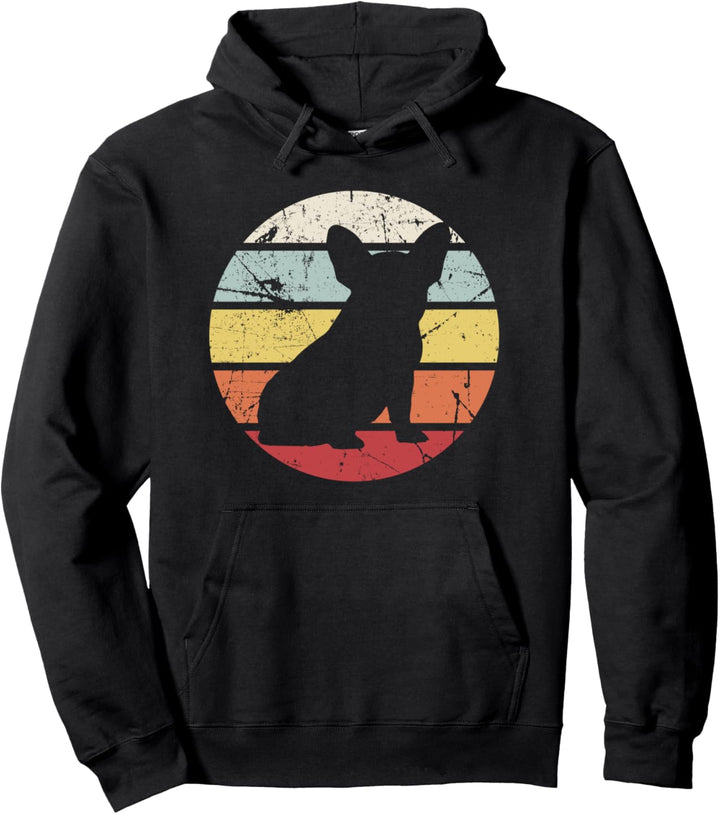 Französische Bulldogge im Retro-Stil Pullover Hoodie