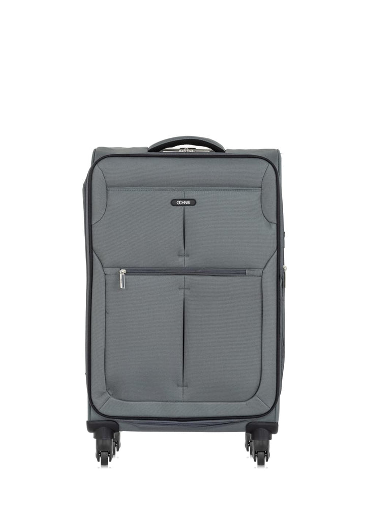 OCHNIK Mittlerer Rollkoffer | Soft Case | Material: Nylon | Farbe: Grau| Grösse: M | Masse: 69x42x29