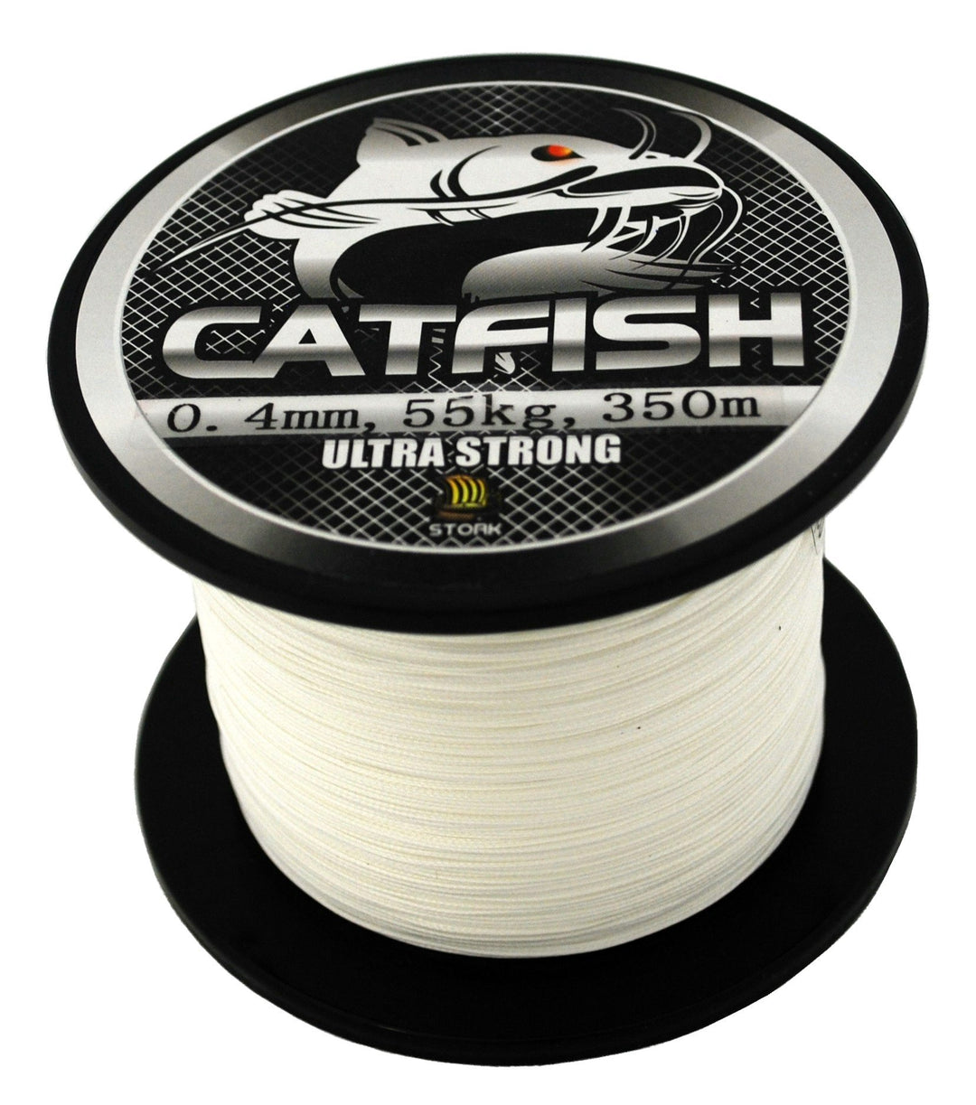 Stork Catfish, 8-Fach geflochtene Wallerschnur 350m Weiss 55 kg / 0,40mm, Weiss 55 kg / 0,40mm