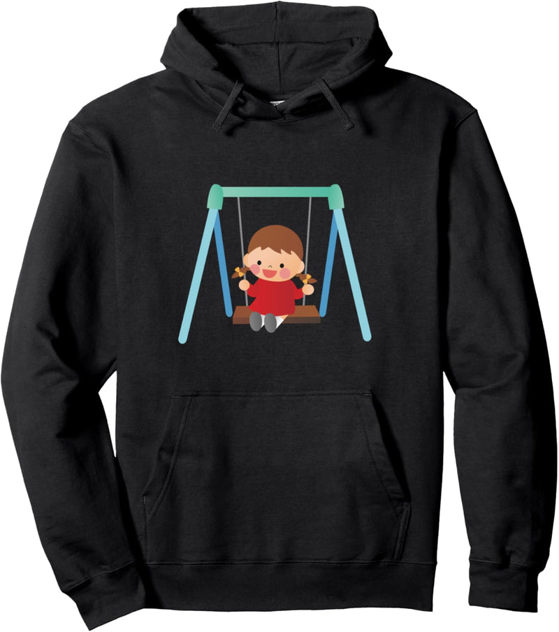 Kind auf der Schaukel spielend Pullover Hoodie