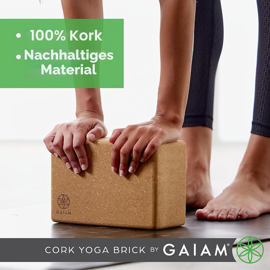 Gaiam Yogablocke Yoga Block Kork (Premium), Kork (Premium) 4-Inch x 6-Inch x 9-Inch
