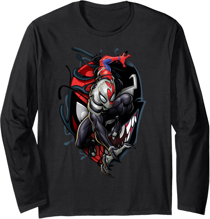 Marvel Spider-Man Venom Big Face Mashup Langarmshirt