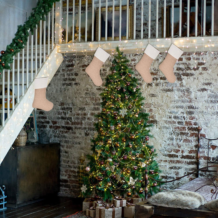 Sunshane Weihnachsstrumpf Sackleinen Kamin Weihnachtssocken zum Befüllen &amp; Aufhängen für Weihnachtsd