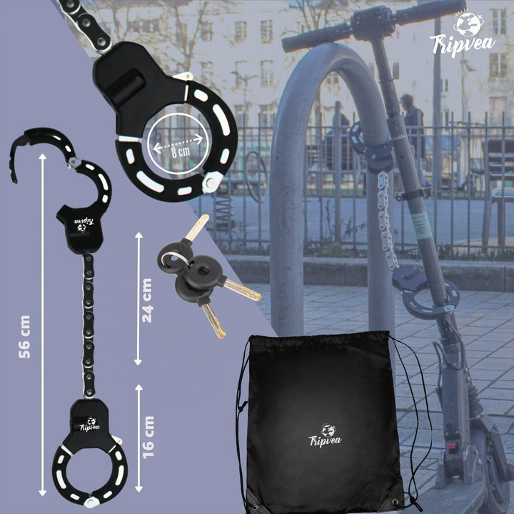 Diebstahlsicherung für Elektroroller, Fahrrad, Kinderwagen, widerstandsfähiges Vorhängeschloss, Dieb