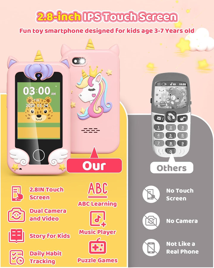 Kinder Handy Smartphone Spielzeug, Einhorn-Geschenke und Spielzeuge für Mädchen und Jungen im Alter