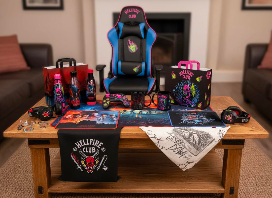 Konix Stranger Things XXL Gaming-Mauspad 90 x 46 cm - rutschfeste Mikrofaser-Oberfläche - Gummi - Me