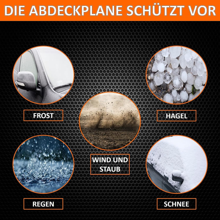 Autoabdeckung Wasserfest & Extrastark Atmungsaktive Autoplane Abdeckplane gegen Regen Schnee Wind UV