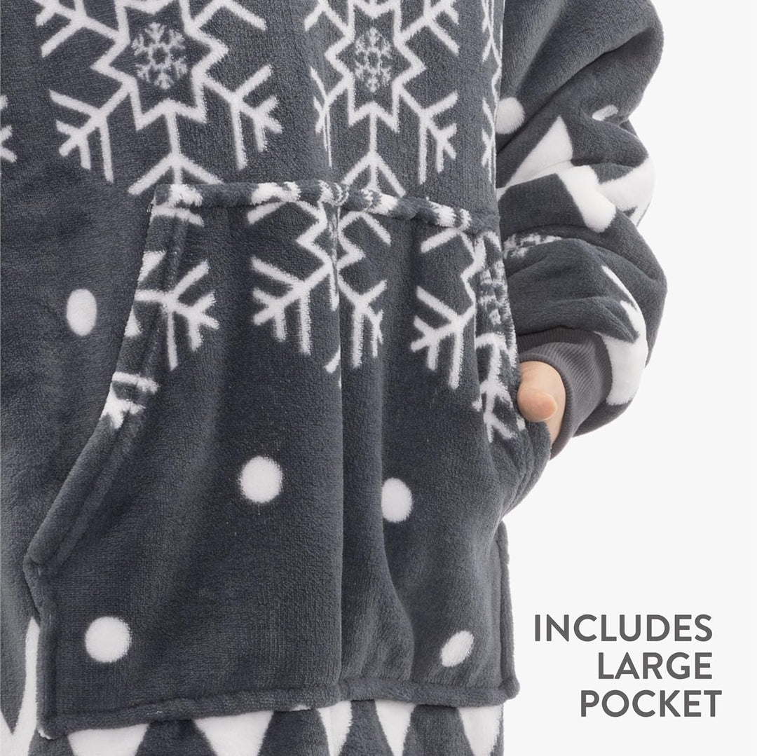 HOMELEVEL Kinder Sherpa Hoodie Pullover - Pulli mit Kapuze für Jungs und Mädchen - Kuschel Sweatshir