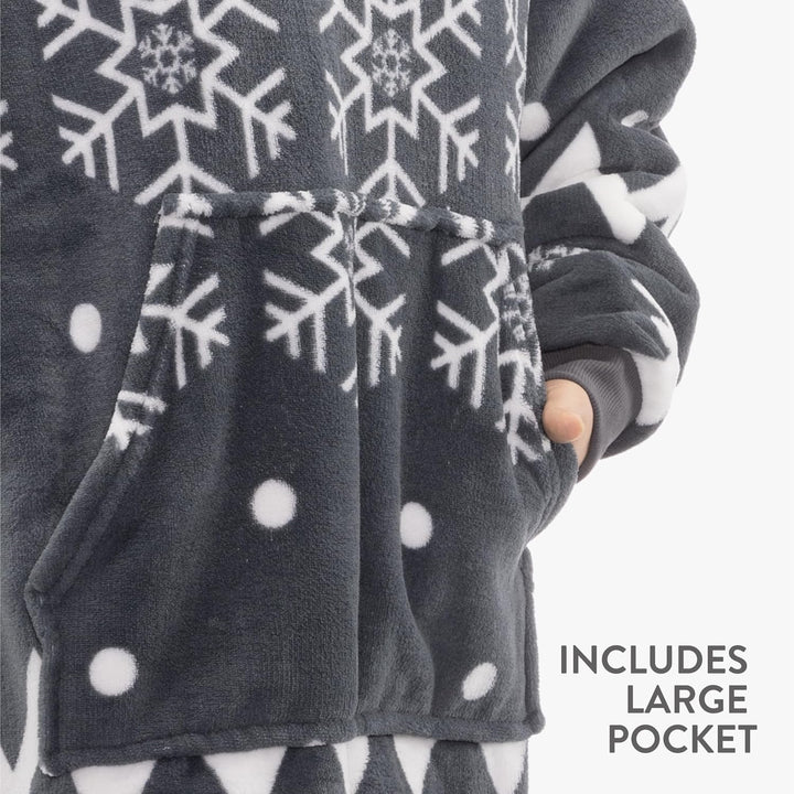 HOMELEVEL Kinder Sherpa Hoodie Pullover - Pulli mit Kapuze für Jungs und Mädchen - Kuschel Sweatshir