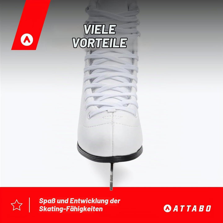 ATTABO Eiskunstlauf Schlittschuhe Kinder | Kufe aus Edelstahl, Klassische Schnürung, Verstärkte Hake