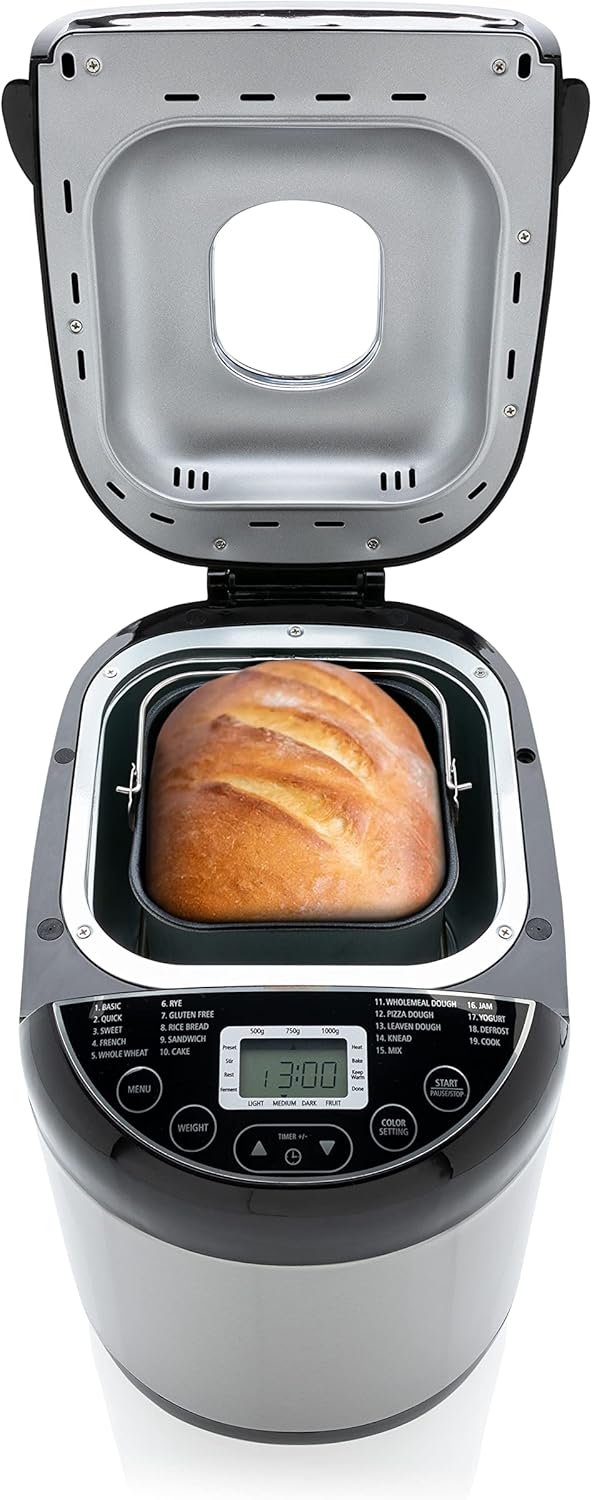 Brabantia BBEK1114 Brotbackautomat - Brotbackmaschine - 19 Programme - Zeitvorwahl 15 Stunden - Warm