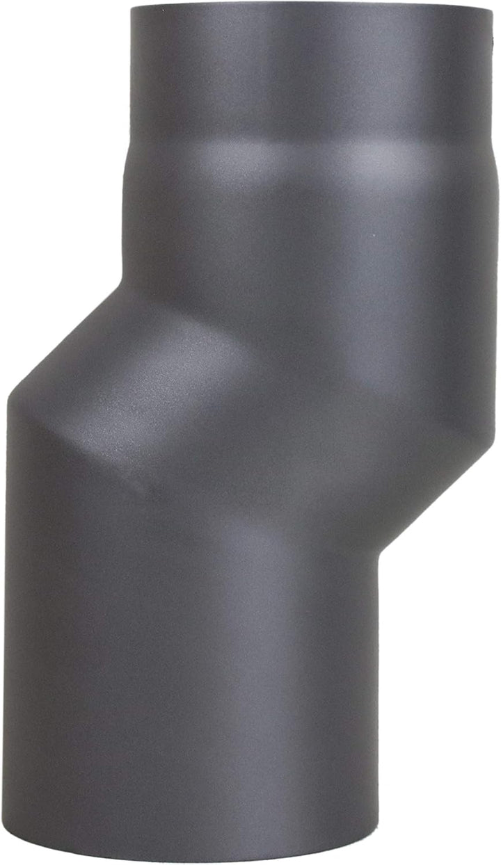 LANZZAS Ofenrohr Versatzbogen 40 mm, im Durchmesser, DN Ø 150 mm, Farbe: gussgrau - weitere Rohre au