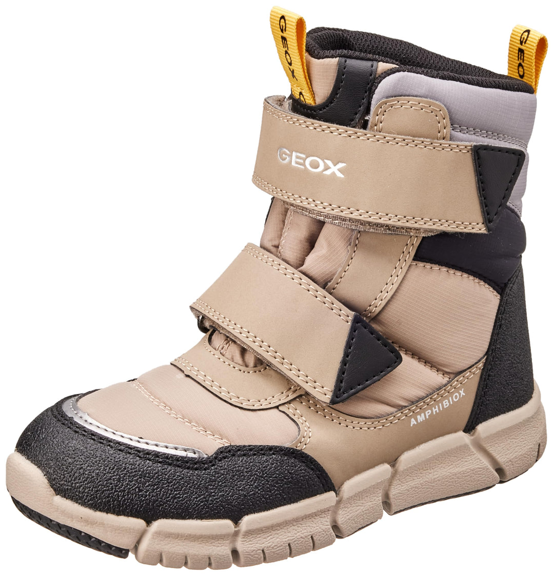Geox Jungen J Flexyper Boy B ABX Stiefeletten 35 EU Beige Black, 35 EU Beige Black