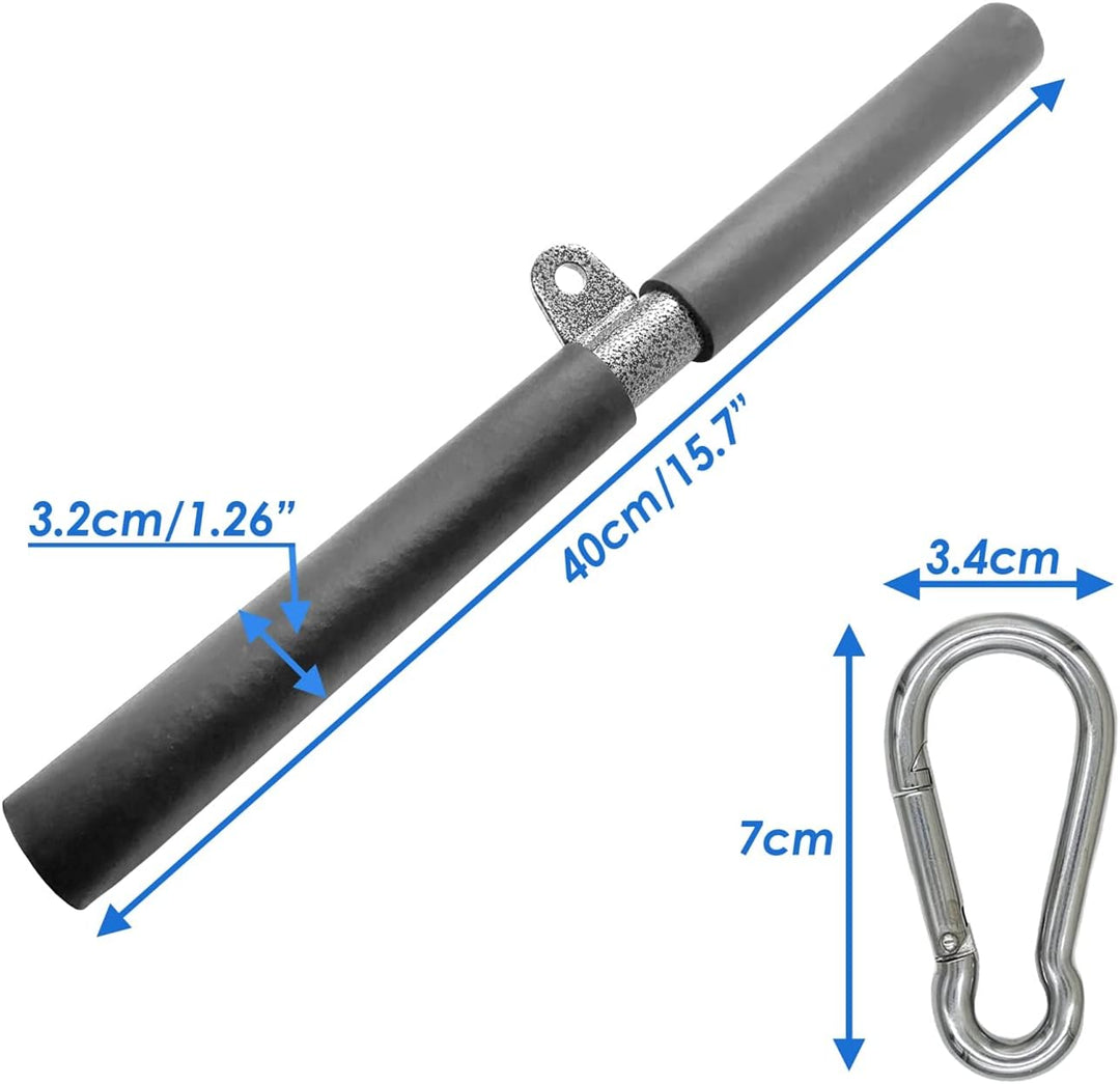 LAT-Zugstange für Pulley-System – 40cm Gerade Stange mit Schaumstoffgriffen, Kompatibel mit Ruderger