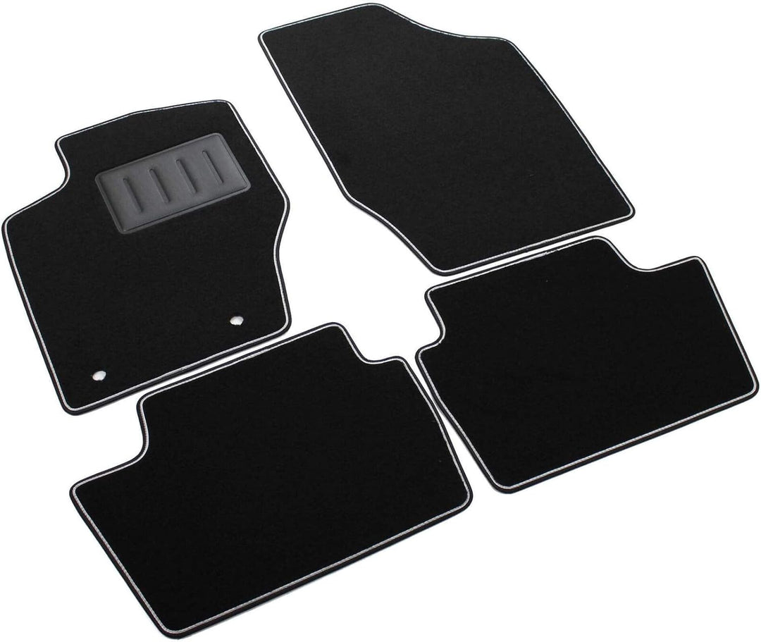 Das Teppich Auto, sprint00606, FuÃŸmatten Teppiche Schwarz rutschfest, verstÃ¤rkter Rand, zweifarbig